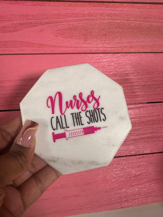 Nurses Call The Shots Marble Coasters