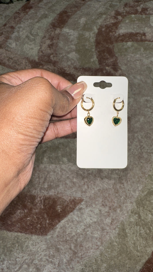 Emerald Bae Heart Hoops