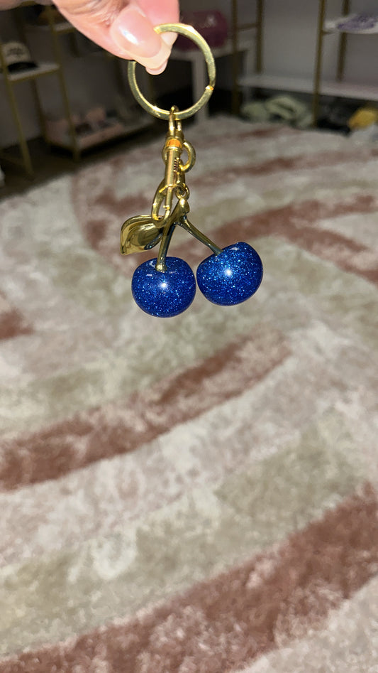 Cherry Keychain- Blue